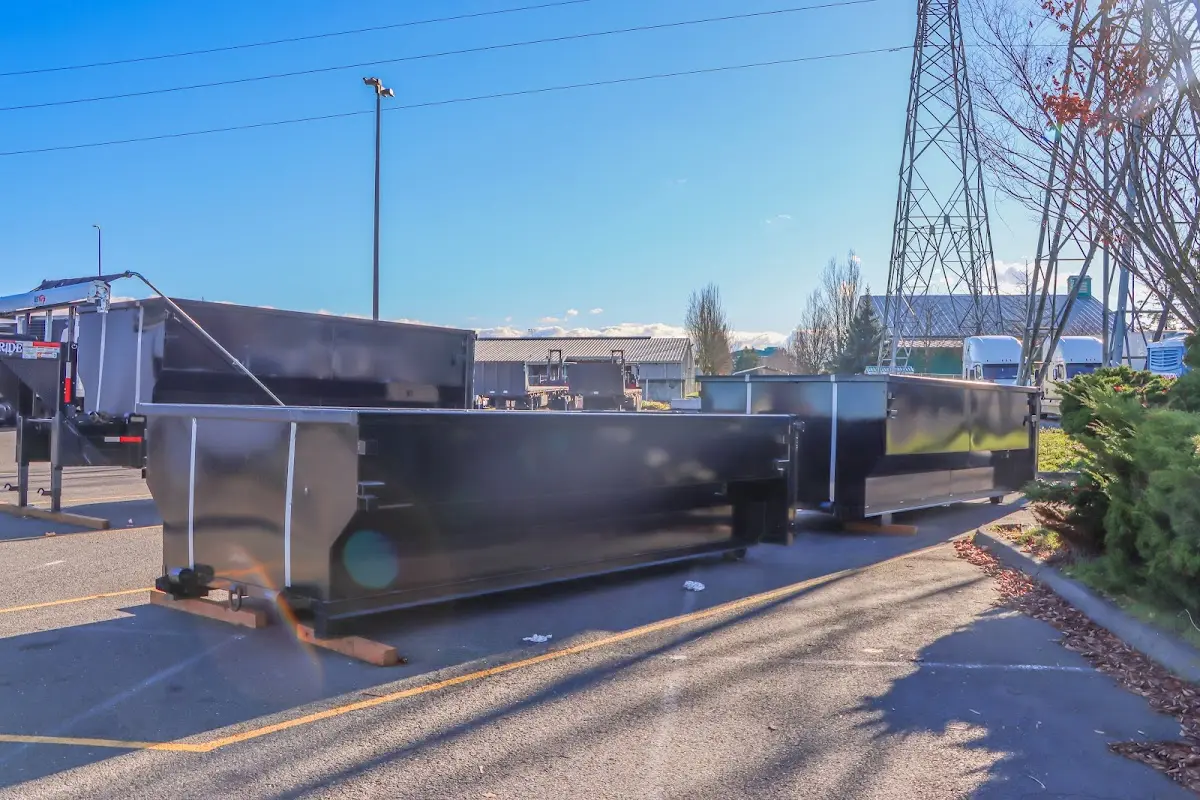 Roll-off dumpster ready for waste disposal at job site for Construction Dumpster Rental in Danville
